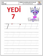 okul öncesi 1 sayısı çizgi çalışması